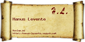 Hanus Levente névjegykártya