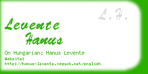 levente hanus business card